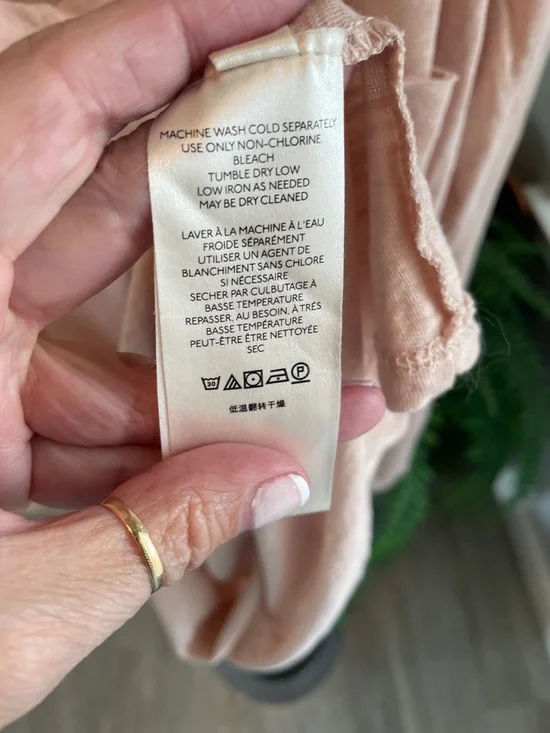 Free People Pale Blush V-Neck Long Sleeve Pocket Tee - Picture 5 of 6